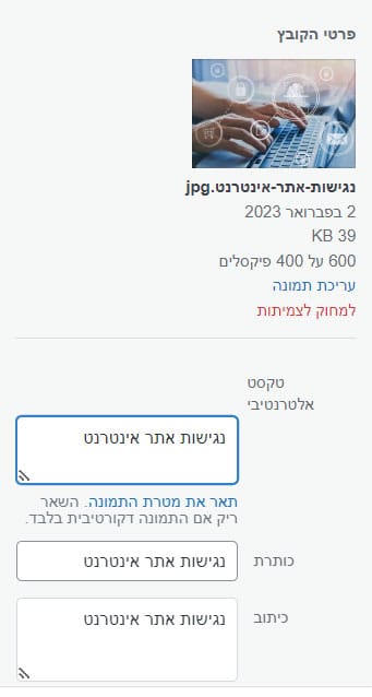 הוספת טקטס אלטרנטיבי לתמונה