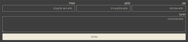 תוויות טקסטואליות בטופס